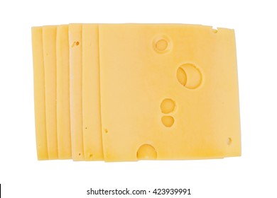 Cheese Slices Isolated On A White Background