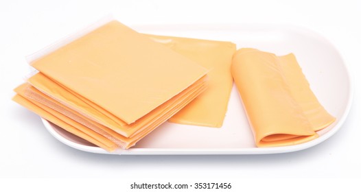 Cheese Slices On Plate