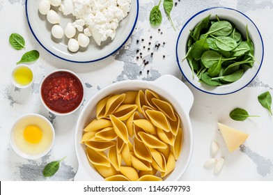 Cheese and Spinach Stuffed Pasta Shell Ingredients