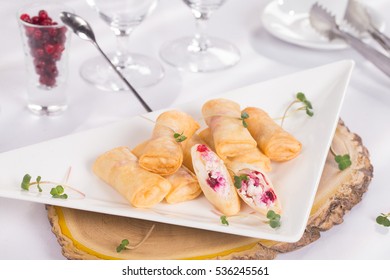 Cheese Spring Rolls With Grapeshot