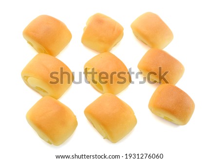 cheese tiny bread isolated on white background
