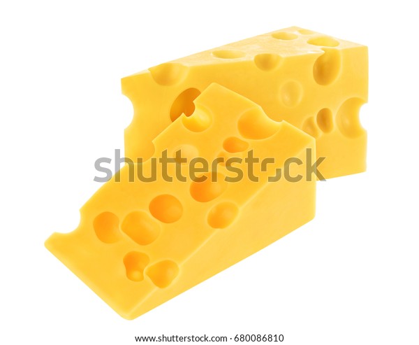 Cheese Triangle Isolated On White Background Stock Photo 680086810 ...