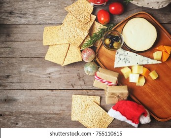 Cheese Various With Christmas Hat