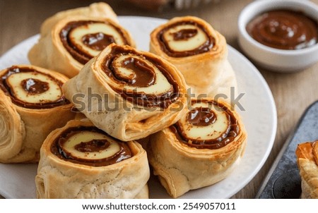 Cheese and Vegemite Scrolls: Savory pastry rolls filled with cheese and Vegemite, a salty, umami spread, commonly served as a snack or breakfast in Australia.