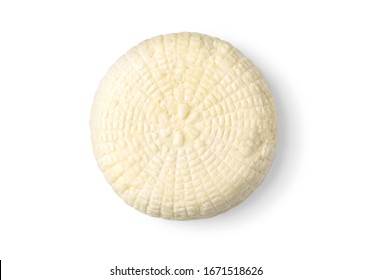 Cheese Wheel On White Background Isolated With Clipping Path