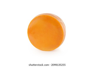 Cheese Wheel On A White Background. Isolated