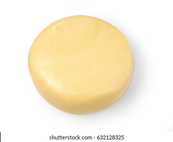 Cheese Wheel On White Background Isolated With Clipping Path