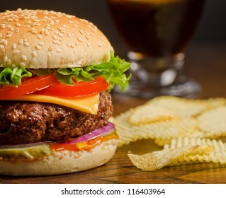 Cheeseburger and Chips