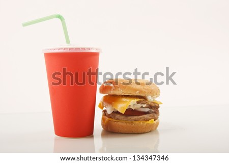 Cheeseburger on a white background