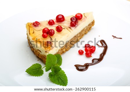 Similar – Image, Stock Photo cheesecake made of cottage cheese and strawberries