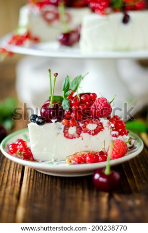 Similar – Image, Stock Photo Strawberry jam in glass with berries and flowers
