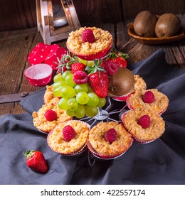 Cheesecake Muffins with raspberry
