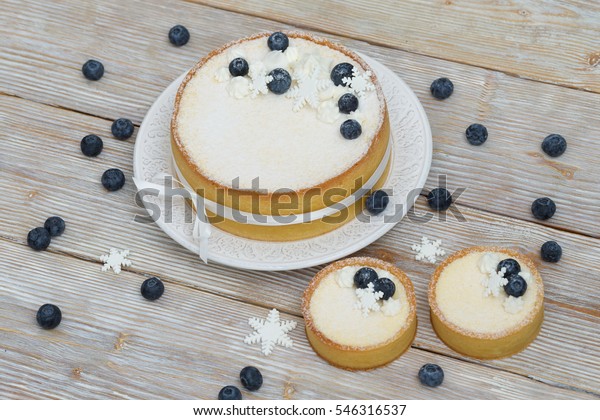 Cheesecake On Plate Two Mini Cheesecakes Stock Photo Edit Now