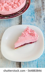 Cheesecake With Pink Marshmallow Fluff