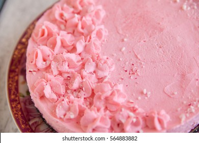 Cheesecake With Pink Marshmallow Fluff
