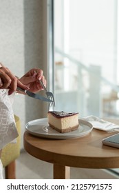 Cheesecake Slice, Close Up Raspberry Cheesecake Slice Selective Focus