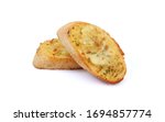 Cheesy Garlic Bread isolated on white background with clipping path.