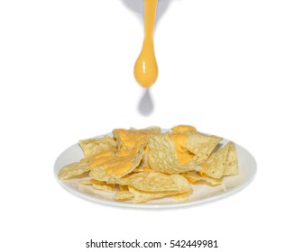 Cheesy Nachos On An Isolated Backdrop