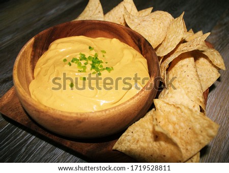 Cheesy Vegan Queso Dip, Healthy Foto stock © 