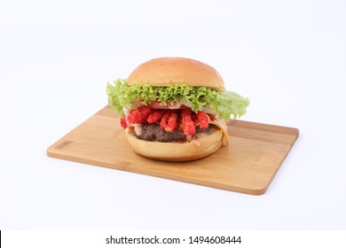 Cheetos Beef Burger On White Background