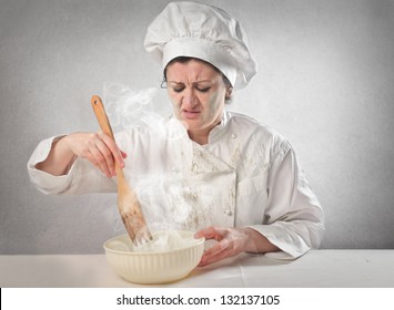 Chef Cooking A Bad Meal