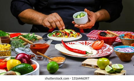 Chef Cooking Mexican Burito Cook Preparing Stock Photo (Edit Now ...