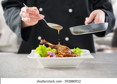 Chef Cooking Restaurant Food Sauce 