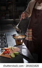 Chef Cooking Thai Spicy Soup