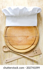 Chef Hat On Cutting Board Abstract Food Concept