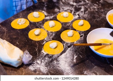 Chef Making Circle Shape Ravioli By Stock Photo 1249014280 | Shutterstock