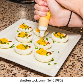 Chef Making Deviled Eggs