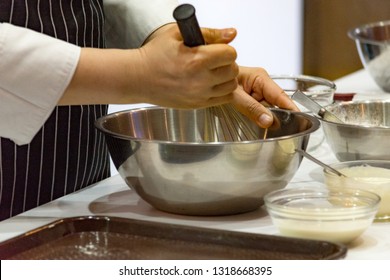 chef making dough on kitchen, Mixing Butter Milk Pastry Bakery, cook and cake - Powered by Shutterstock