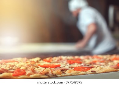 Chef Making Pizza.