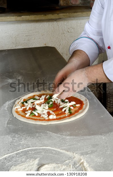 chef making
pizza