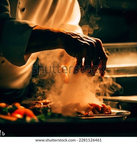 Chef prepares delicious food professionally