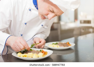 Chef Preparing Dish Restaurant Kitchen Stock Photo 588947783 | Shutterstock