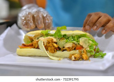 chef preparing loaf with vegetables