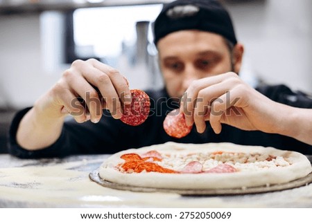 Chef preparing pizza using fermented dough