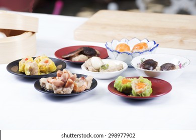 Chef presented Chinese Dim Sum (selective focus)/ Cooking Dim sum concept