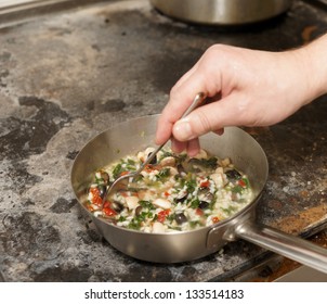 Chef Is Stirring Risotto, Copy Space