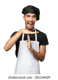 Chef with time out gesture