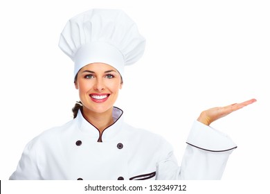 Chef Woman Isolated Over White Background Stock Photo 132349712 ...