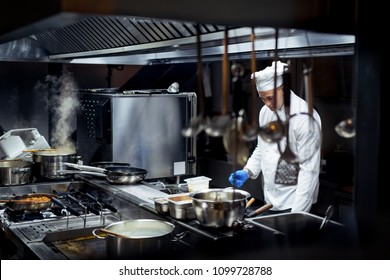 Chef trabajando en la cocina