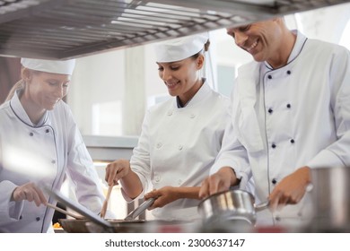 Chefs cooking in restaurant kitchen - Powered by Shutterstock