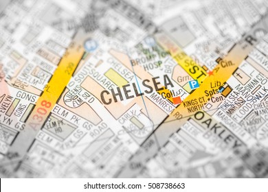 Chelsea. London, UK Map.