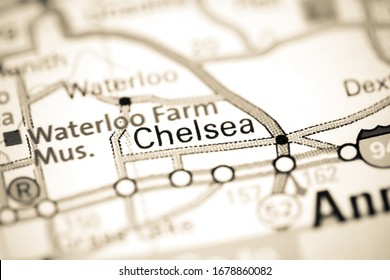 Chelsea. Michigan. USA On A Map