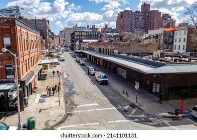 Chelsea, New York City, United States 27 Mar 2013: City Street In Chelsea, Aerial View, NYC, View From The High Line Rooftop Park