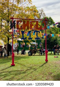 Cheltenham / England - October 7th 2018: Cheltenham Literature Festival 