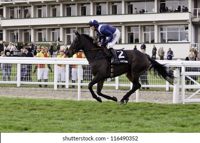 CHELTENHAM GLOUCS OCT 20 2012 Jockey Harry Derham Takes Rebel Du Marquis To