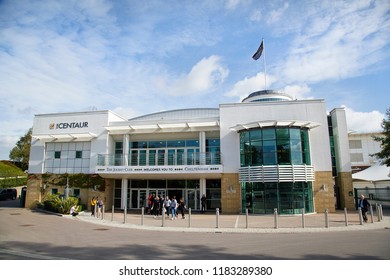 Cheltenham, UK: September 15, 2018: The Centaur Is A Multi-facility Venue Located At Cheltenham Racecourse. It Can Accommodate 800 Delegates And Is Available To Hire For A Variety Of Events.